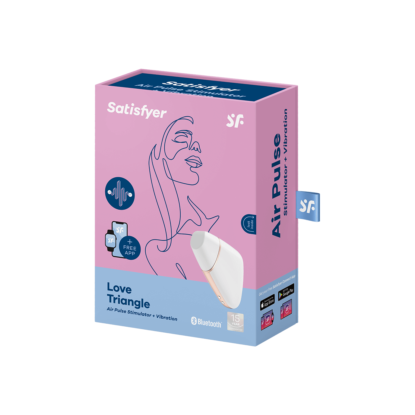 Satisfyer Love Triangle App Controlled Air Pulse Clitoral Massager Remote Control Vibrators