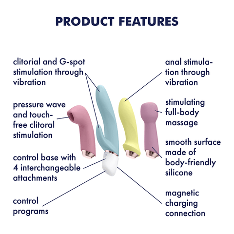 Satisfyer Marvelous Four Silicone Adult Vibrator Set - Rabbit Vibrators