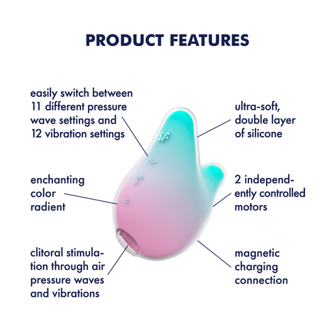 Satisfyer Mermaid USB Rechargeable Clitoral Vibrator - Clit Ticklers and Pulsators