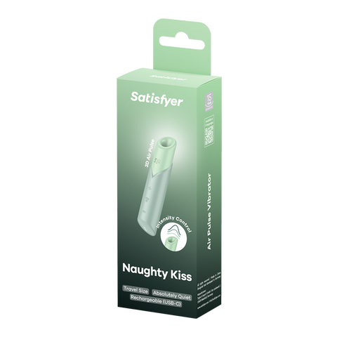 Satisfyer Naughty Kiss Rechargeable Air Pulse Clitoral Massager - Clit Ticklers and Pulsators