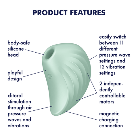 Satisfyer Pearl Diver Layon Air Pulse Clitoral Stimulator - G-Spot Vibrators