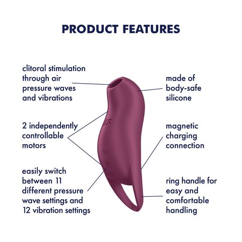 Satisfyer Pocket Pro 1 Multi Functions Silicone Clitoral Massager - Clit Ticklers and Pulsators