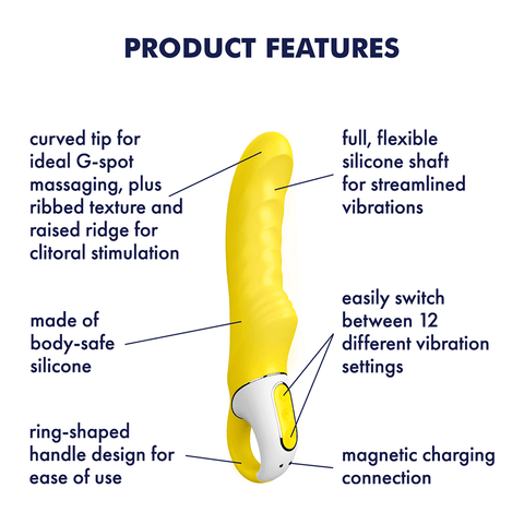 Satisfyer Yummy Sunshine 12 Functions Curved G Spot Massager - G-Spot Vibrators