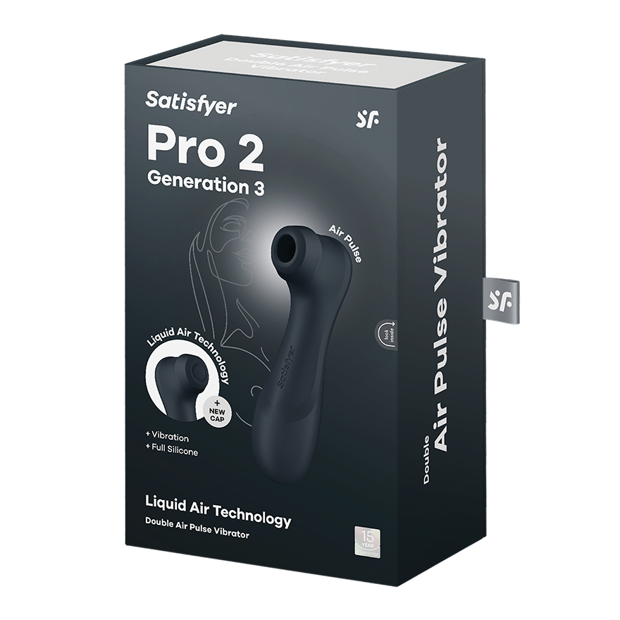 Satisfyer Pro 2 Generation 3 USB Rechargeable Clitoral Vibrator Dark Grey Clit Ticklers and Pulsators