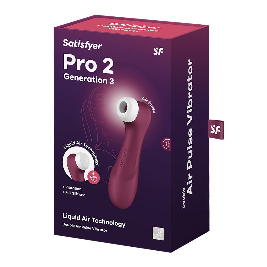 Satisfyer Pro 2 Generation 3 USB Rechargeable Clitoral Vibrator Wine Red Clit Ticklers and Pulsators