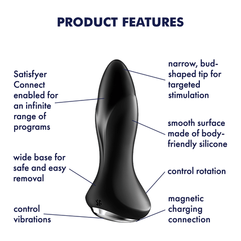 Satisfyer Rotator Plug 1 App Connected Anal Vibrator - Remote Control Vibrators