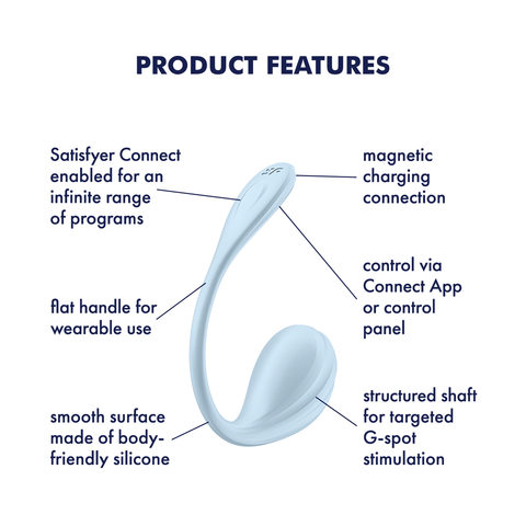 Satisfyer Smooth Petal App Control 12 Functions G Spot Vibrator - Clit Ticklers and Pulsators