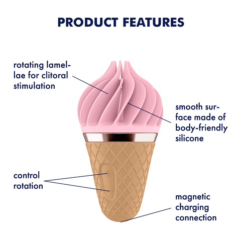 Satisfyer Sweet Treat Spinnator USB Rechargeable Stimulator with Rotating Head Pink - Personal Massagers