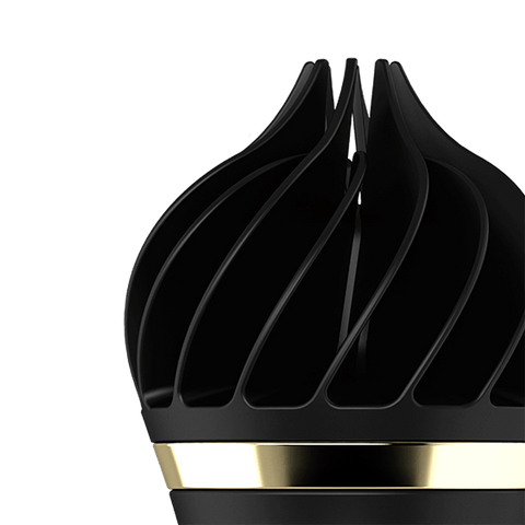 Satisfyer Sweet Treat Silicone Clitoral Vibrator Black / Gold - Clit Ticklers and Pulsators