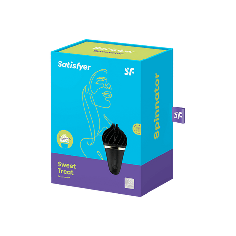 Satisfyer Sweet Treat Silicone Clitoral Vibrator Black / Gold - Clit Ticklers and Pulsators