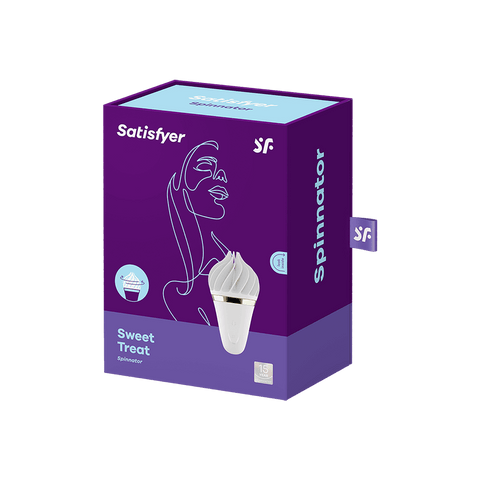 Satisfyer Sweet Treat Lay On Clitoral Vibrator White/Gold - Clit Ticklers and Pulsators