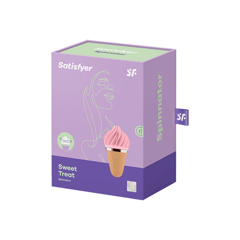Satisfyer Sweet Treat Spinnator USB Rechargeable Stimulator with Rotating Head Pink - Personal Massagers
