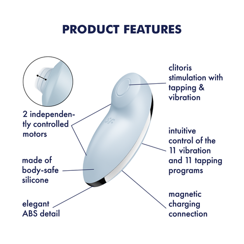 Satisfyer Tap and Climax 2 Clitoral Massager - Clit Ticklers and Pulsators