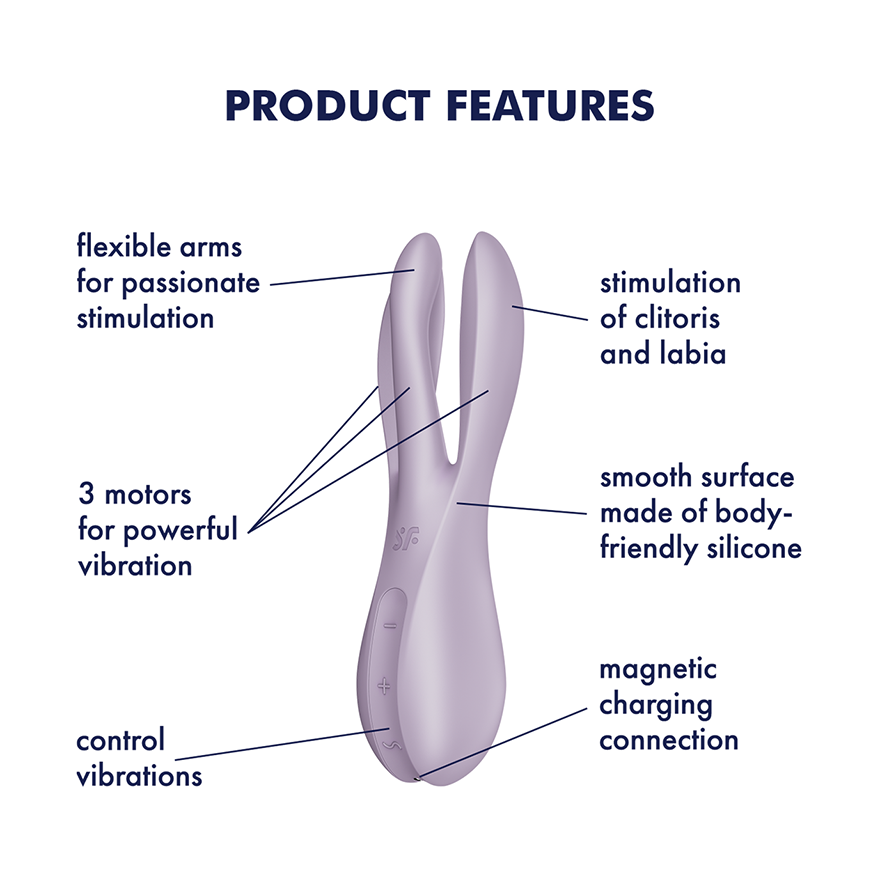 Satisfyer Threesome 2 Layon 12 Functions Clitoral Massager Masturbators and Strokers