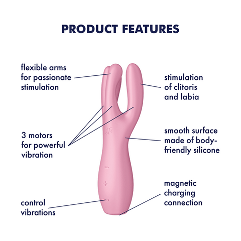 Satisfyer Threesome 3 Layon 3 Motors Clitoral Vibrator - Clit Ticklers and Pulsators