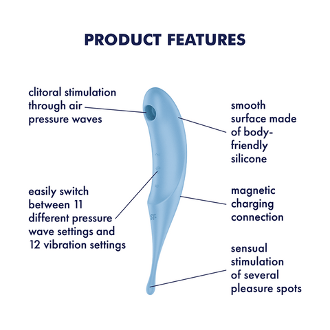 Satisfyer Twirling Pro Hybrid Air Pulse G Spot Vibrator - Clit Ticklers and Pulsators