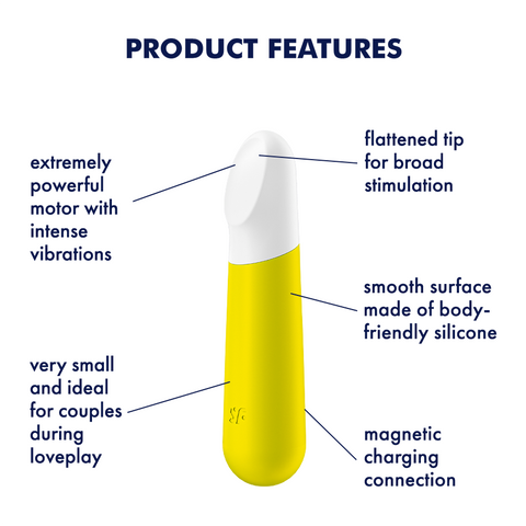 Satisfyer Ultra Power 12 Functions Bullet Vibrator 4 Yellow - Bullet Vibrators
