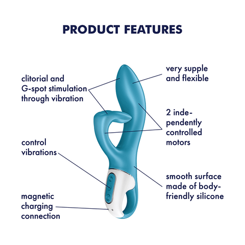 Satisfyer Embrace Me Flexible and Rechargeable Rabbit Vibrator - Bullet Vibrators
