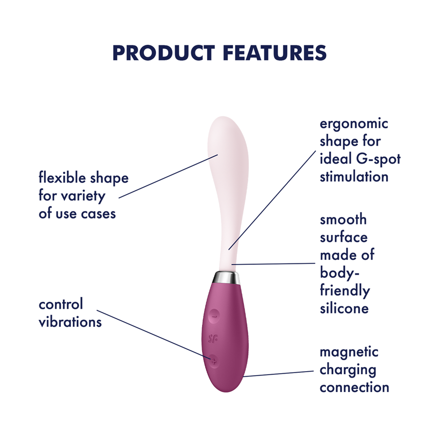 Satisfyer Flex 3 Bendable Silicone G Spot Vibrator Clit Ticklers and Pulsators