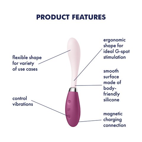 Satisfyer Flex 3 Bendable Silicone G Spot Vibrator - Clit Ticklers and Pulsators