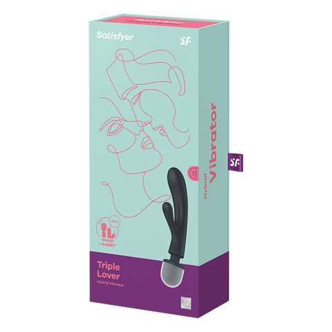 Satisfyer Triple Lover Rabbit Style Clitoral and G Spot Stimulator - Glass Sex Toys