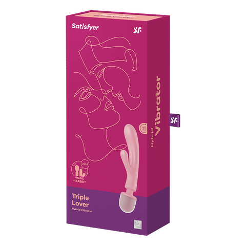Satisfyer Triple Lover Rabbit Style Clitoral and G Spot Stimulator - Glass Sex Toys
