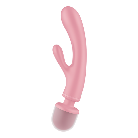 Satisfyer Triple Lover Rabbit Style Clitoral and G Spot Stimulator - Glass Sex Toys