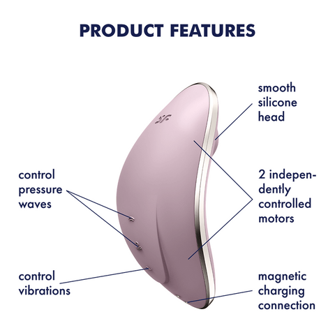 Satisfyer Vulva Lover 1 Air Pulse Multi Functions Clitoral Massager - Clit Ticklers and Pulsators