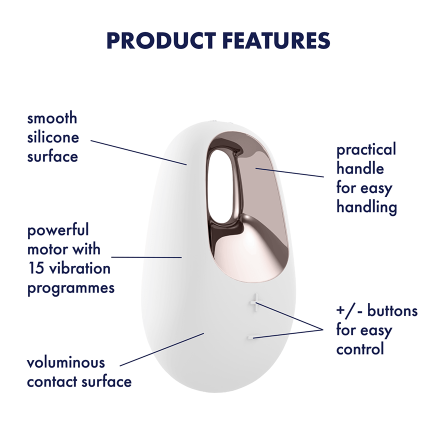 Satisfyer White Temptation 15 Functions Layon Clitoral Vibrator Clit Ticklers and Pulsators