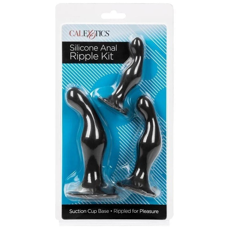 Silicone Anal Ripple Kit 3-Size Training Set Butt Plugs