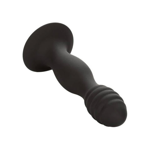 Silicone Ribbed Suction Cup Anal Plug - Butt Plugs