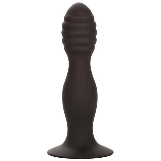 Silicone Ribbed Suction Cup Anal Plug - Butt Plugs