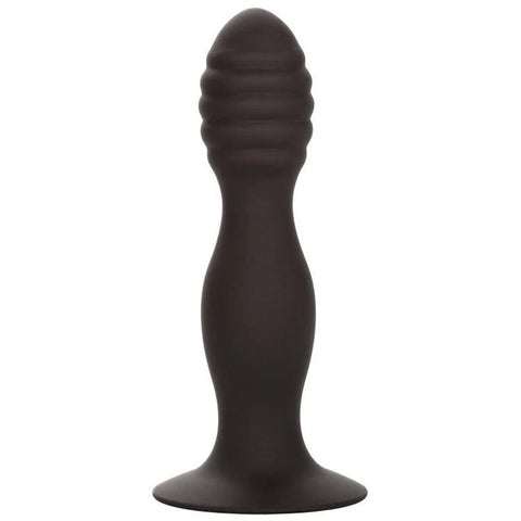 Silicone Ribbed Suction Cup Anal Plug - Butt Plugs