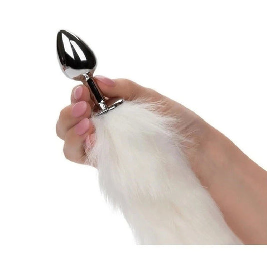 Running Wild Tail Metallic Anal Probe with Long Synthetic Fur - Butt Plugs
