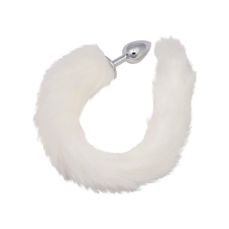 Running Wild Tail Metallic Anal Probe with Long Synthetic Fur Butt Plugs