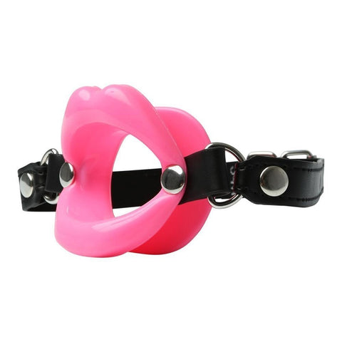 Sex and Mischief Silicone Lips Open Mouth Gag Pink - Bondage Gags and Bits