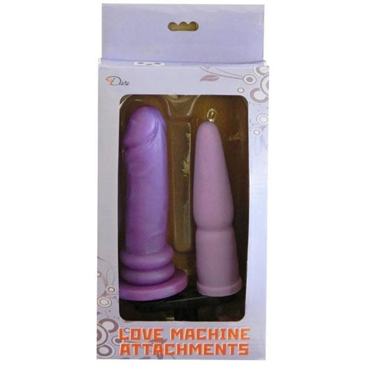 Love Machine Attachment DP Silicone Dong and Probe - Anal Dildos