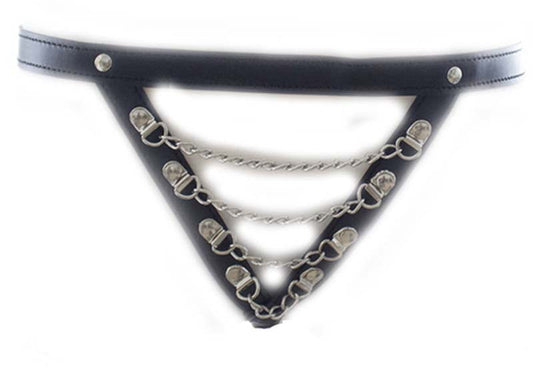 Sexy Pu Panty with Front Chain - Her Fetish