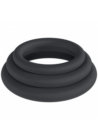 Shots LEVELZ Classic Silicone Cock Ring Set L/XL/XXL - Cock Ring Sets