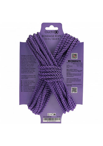 OUCH! Silky Smooth Nylon Bondage Rope 10m - Cuffs And Restraints