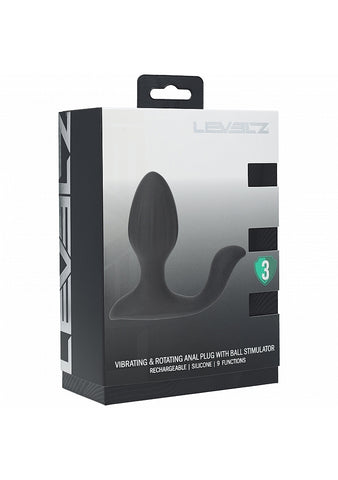 Shots LEVELZ Vibrating & Rotating Anal Plug with Ball Stimulator - Butt Plugs