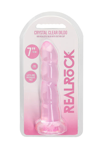 Realrock Crystal Clear Non Realistic Suction Cup Dildo 13cm - Non-Realistic Dildos
