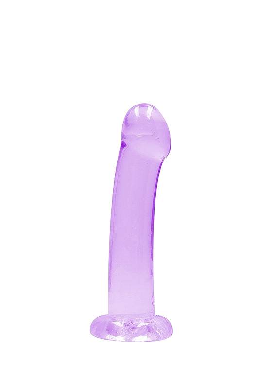 Realrock Crystal Clear Suction Cup Non Realistic Dildo 13cm Purple Non-Realistic Dildos