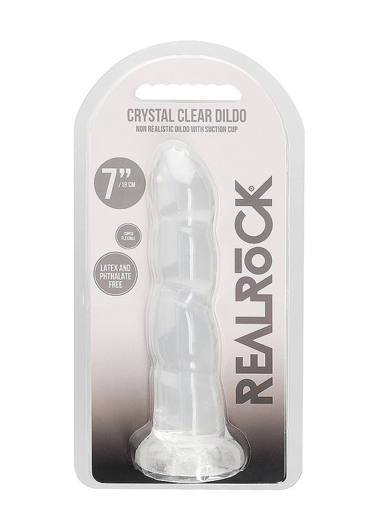 Realrock Crystal Clear Non Realistic Suction Cup Dildo 13cm Non-Realistic Dildos