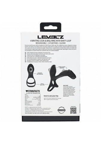 Shots LEVELZ Vibrating Cock & Ball Ring with Shaft Loop - Vibrating Cock Rings