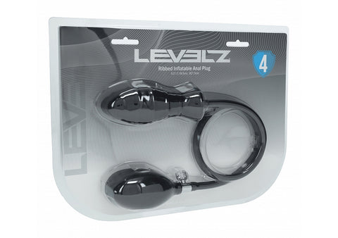 Shots LEVELZ Ribbed Silicone Inflatable Anal Plug - Butt Plugs