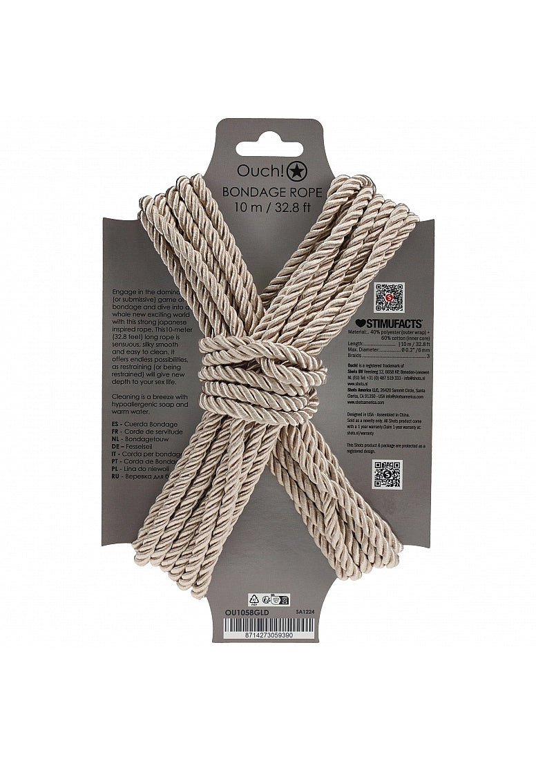 OUCH! Silky Smooth Nylon Bondage Rope 10m Cuffs And Restraints