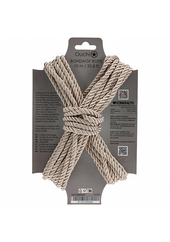 OUCH! Silky Smooth Nylon Bondage Rope 10m - Cuffs And Restraints