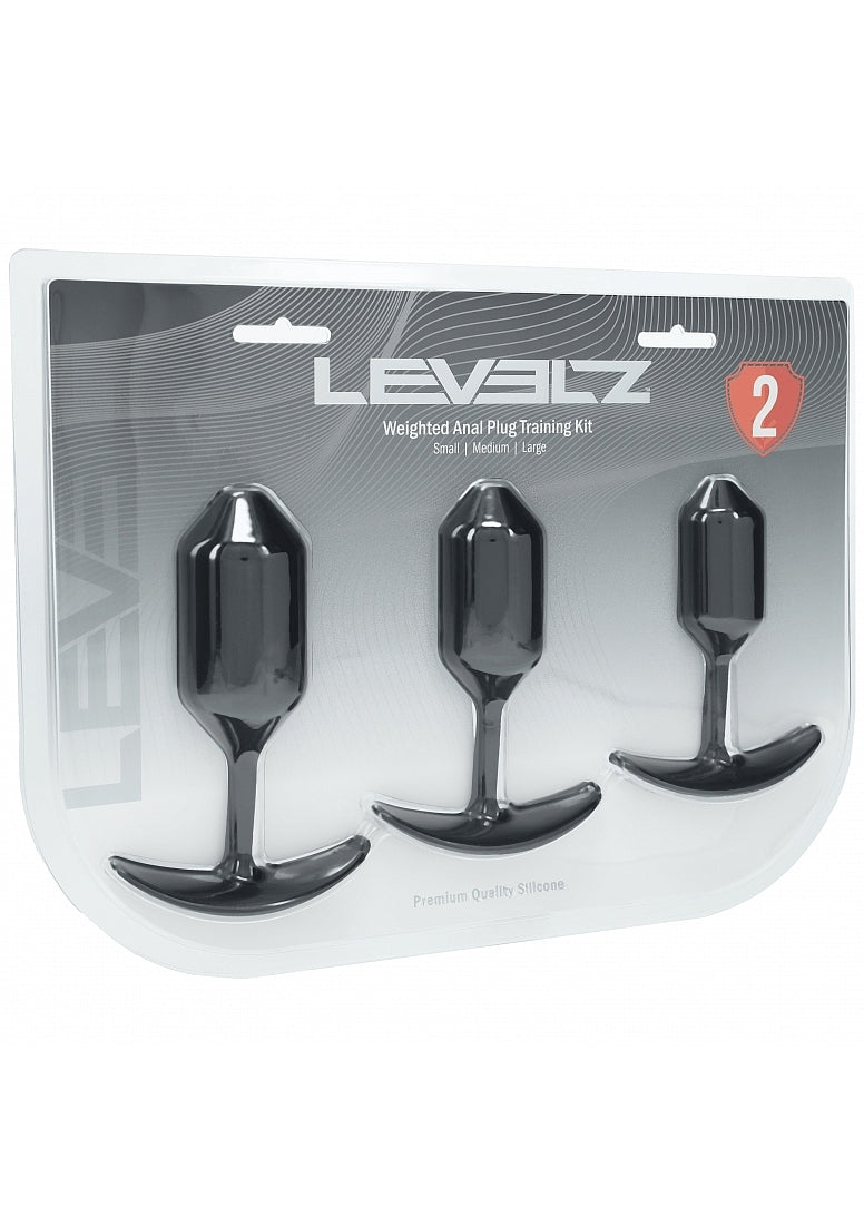 Shots LEVELZ 3 Pack Silicone Weighted Anal Plug Training Set Butt Plugs