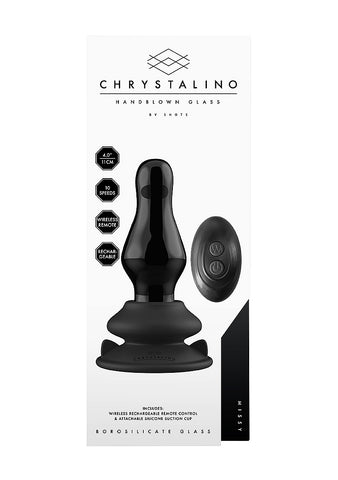 Shots Missy Glass Vibrator With Suction Cup and Remote - Glass Sex Toys